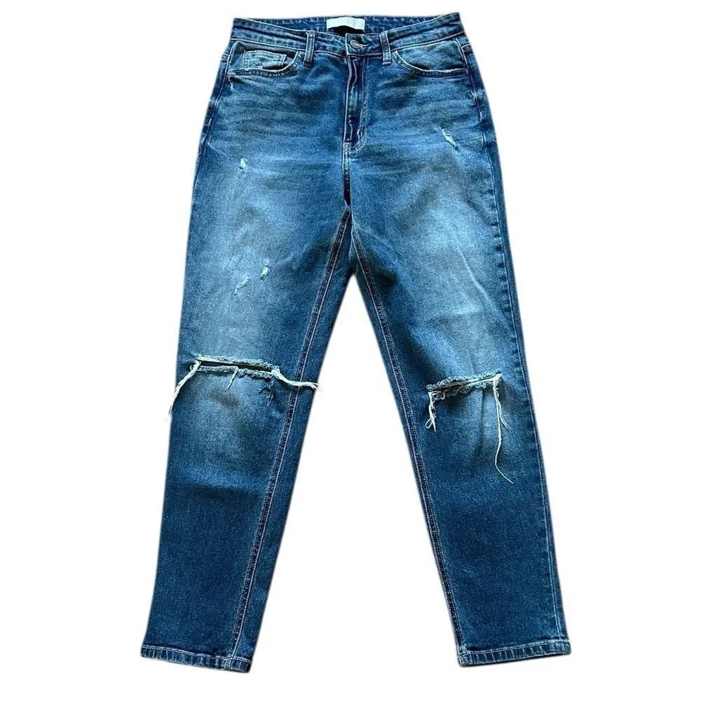 Vervet Blue Distressed High Rise Jeans